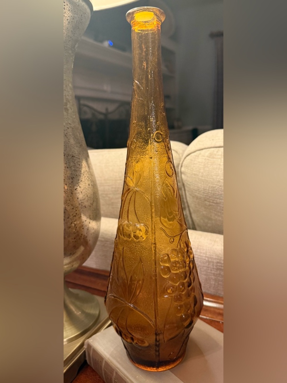 🍂 Vintage Amber Glass Bottle / Decanter